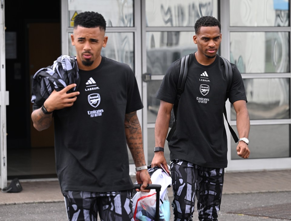 Gabriel Jesus has flown out to the US with Arsenal