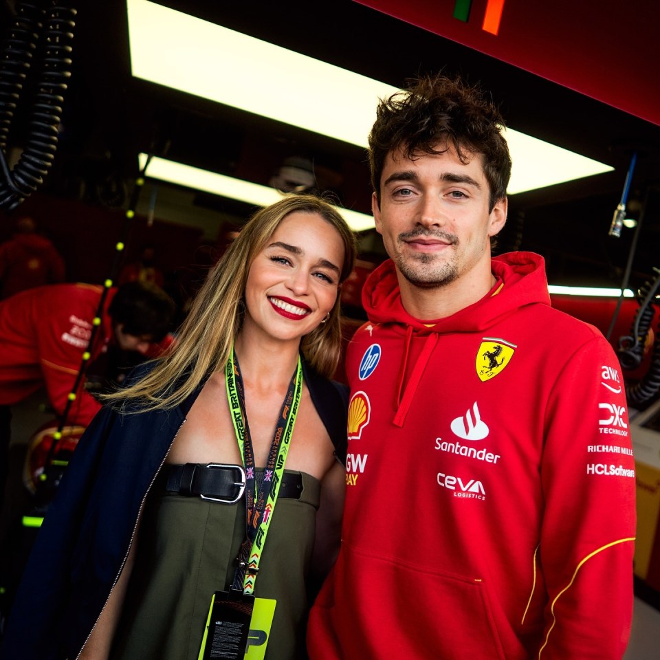 Emilia posed with Monegasque ace Charles Leclerc