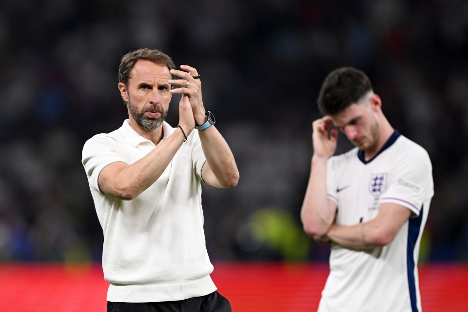 Gareth Southgate applauds fans after England's heartbreaking defeat to Spain in the Euro final