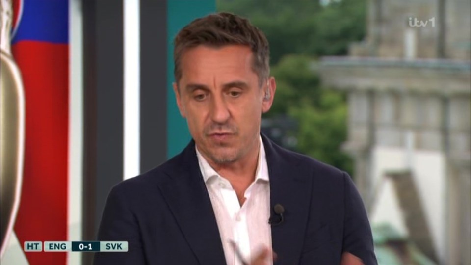 Gary Neville was told off by his peers on live on ITV