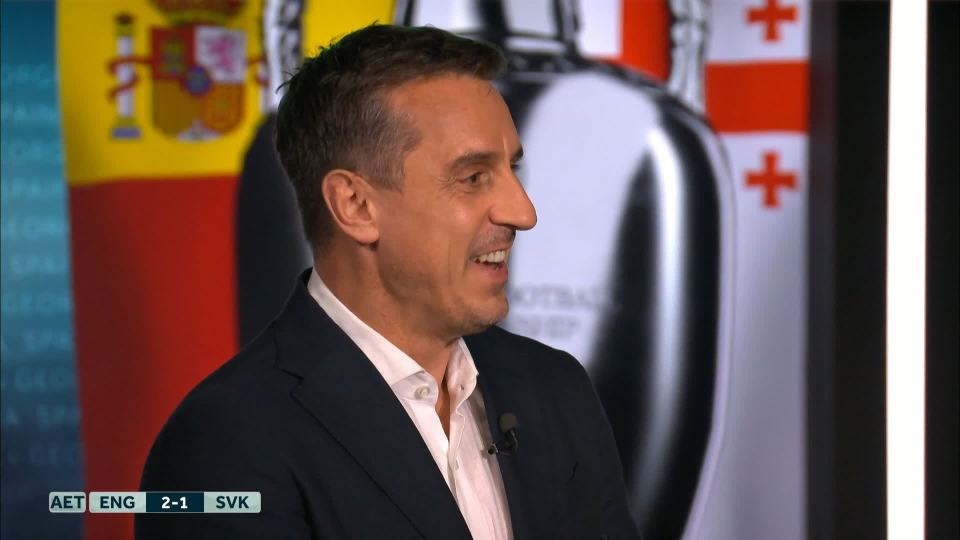 Fans were still singing the star's name late at night as they interrupted Gary Neville's analysis