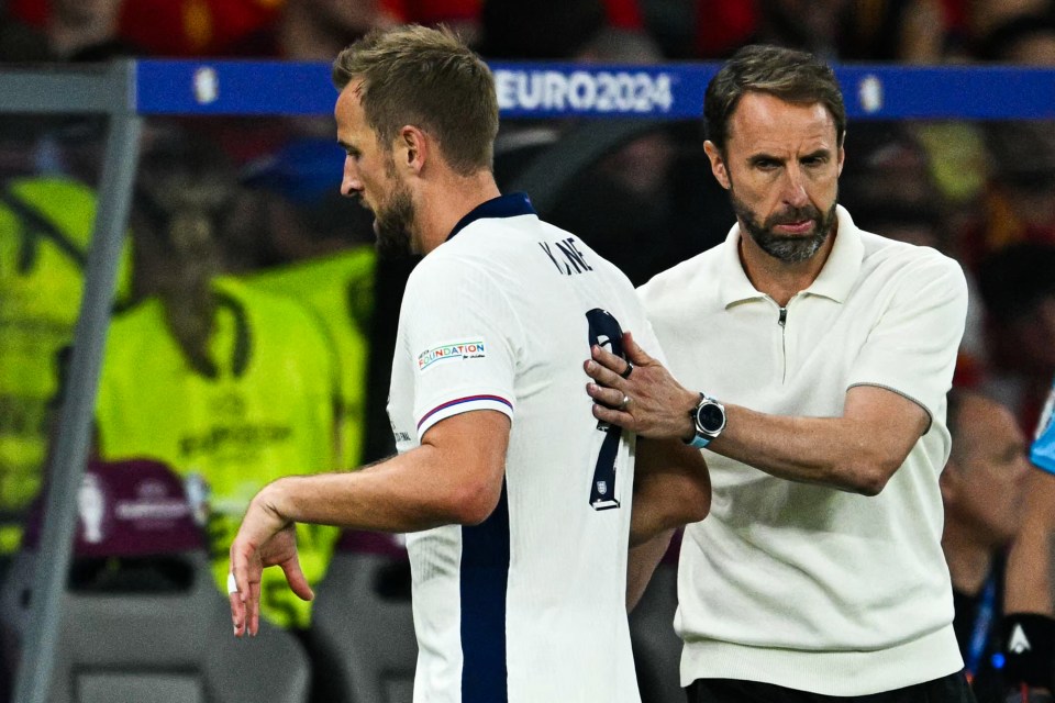 Harry Kane with England manager Gareth Southgate