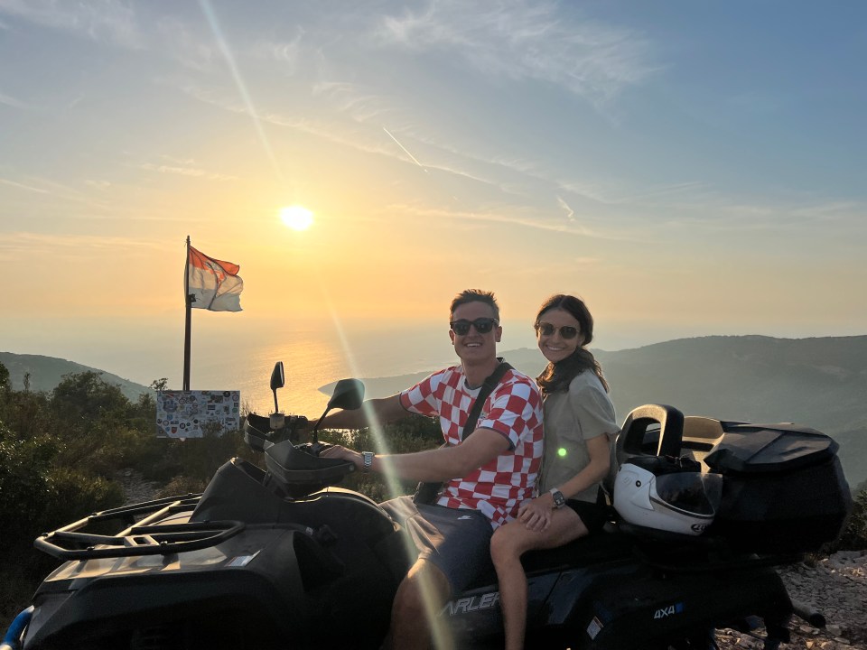 Harry on an ATV with fellow solo traveller Caitlin