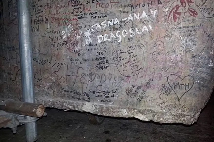 The altar was thought to have been destroyed in a fire and was covered in graffiti