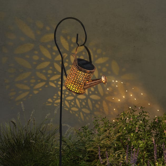 The Firefly hanging watering can solar lights cost £5.99