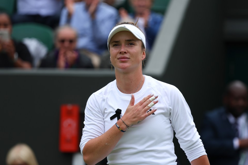 Elina Svitolina wore a black ribbon on her Wimbledon kit