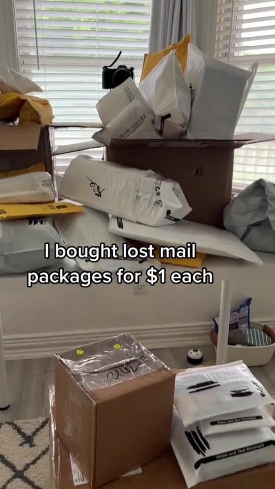 A woman has revealed that she bought a huge haul of lost post packages, for just 78p each