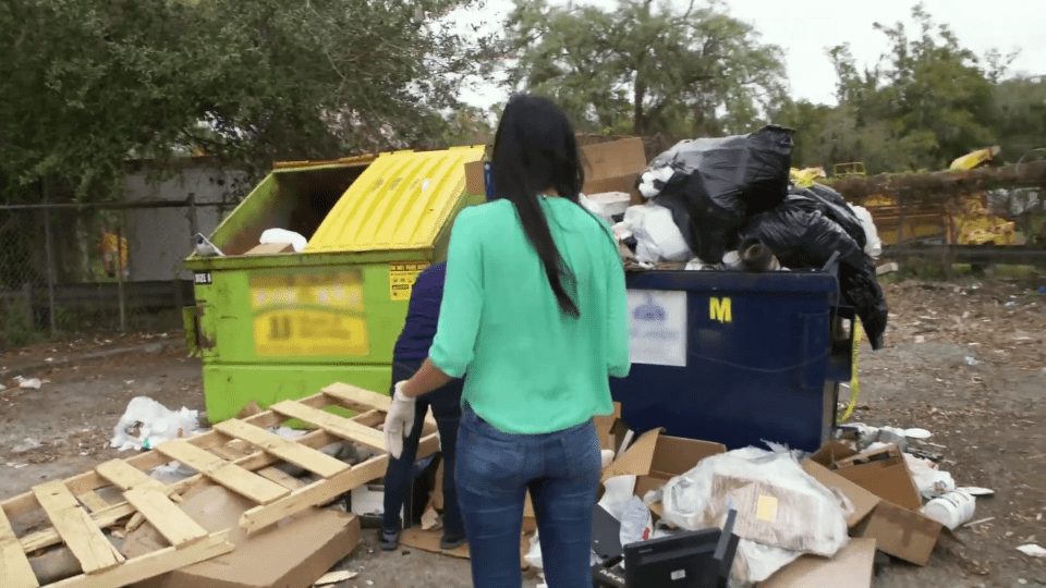 The family find all sorts of treasure in the bins