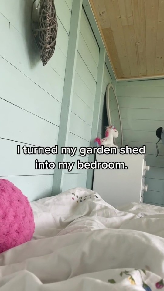 A DIY fan has revealed that she transformed her shed into a tiny home