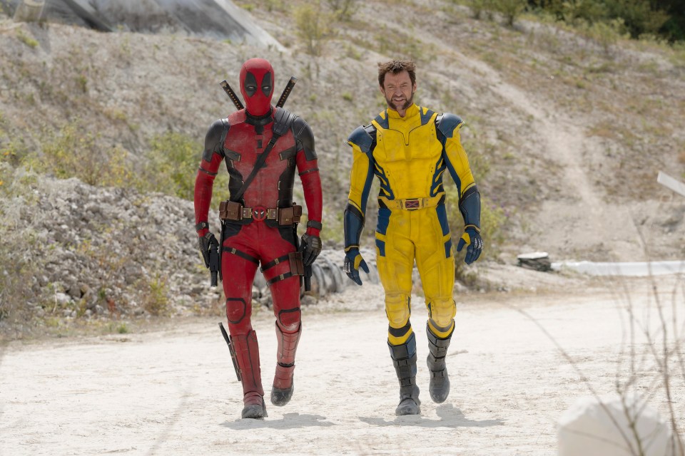 Ryan and Hugh on the set of the new Deadpool film