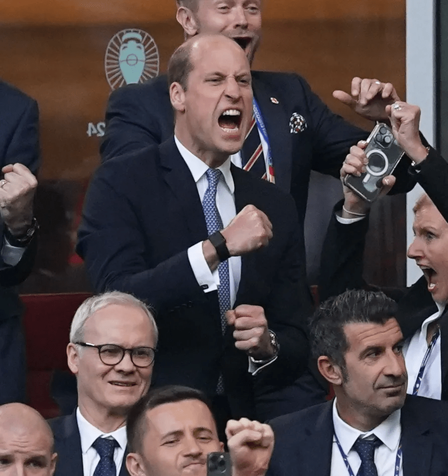 The Prince of Wales, pictured watching England take on Switzerland, has been following the Three Lions' road to the Euro finals