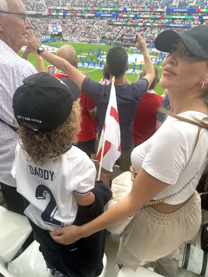 Lauryn Goodman has also been seen watching England play