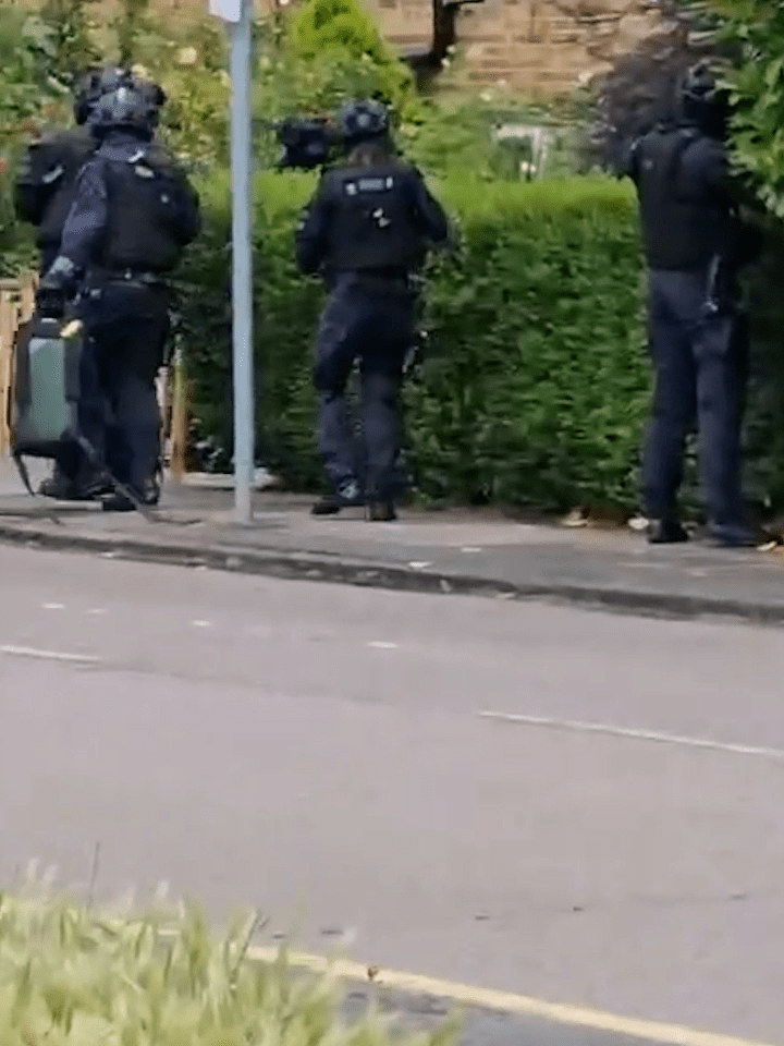 Cops have raided an Enfield property in North London today amid their manhunt