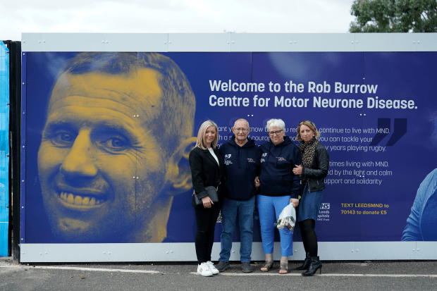 Burrow’s sister Claire Burnett, dad Geoff, mum Irene and sister Joanne Hartshorn