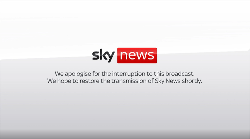 Sky News live broadcast was down early Friday morning - leaving viewers seeing just a statement on screen