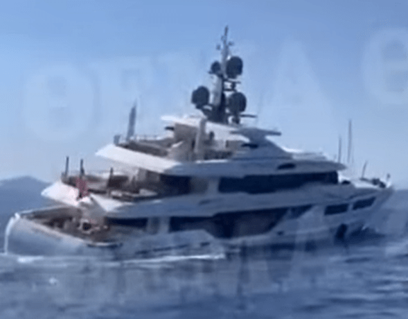 A luxury superyacht started to sink after a crew member left a door open - causing water to flood on board