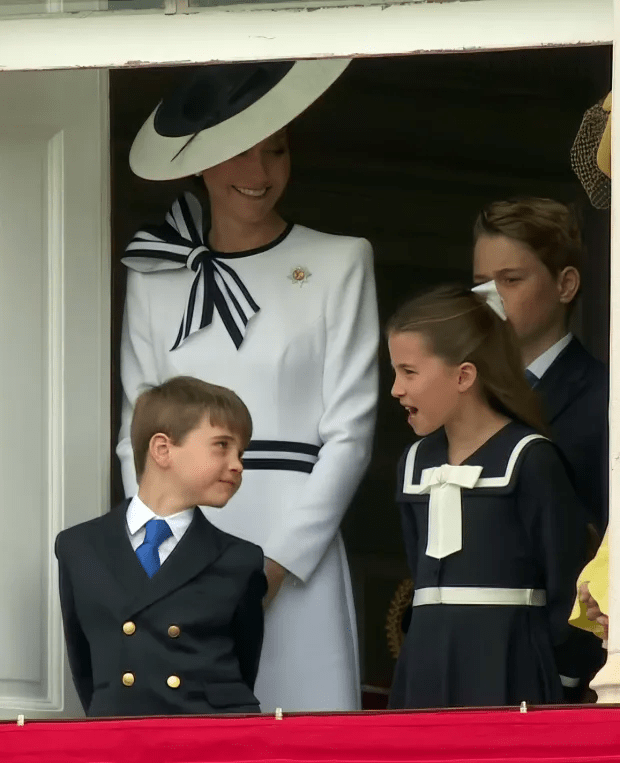 Princess Charlotte also gently corrected Prince Louis when he danced at Trooping the Colour