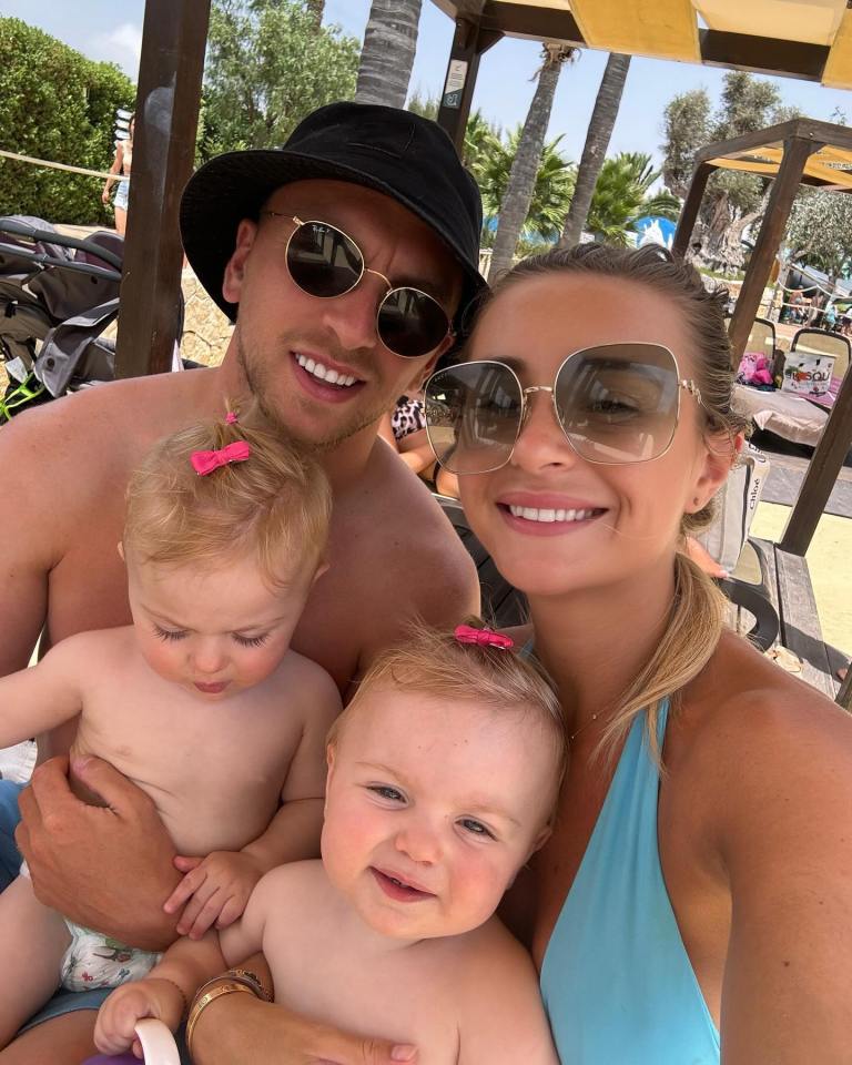 The happy couple with their twin daughters Summer and Star