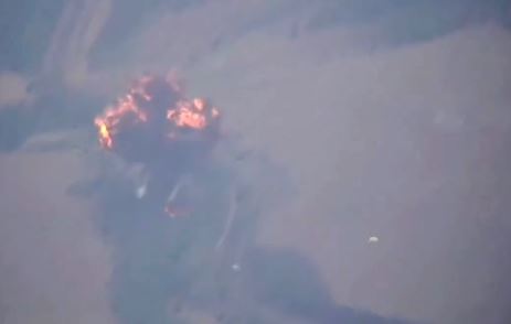 This is the moment a Russian jet was shot out of the sky