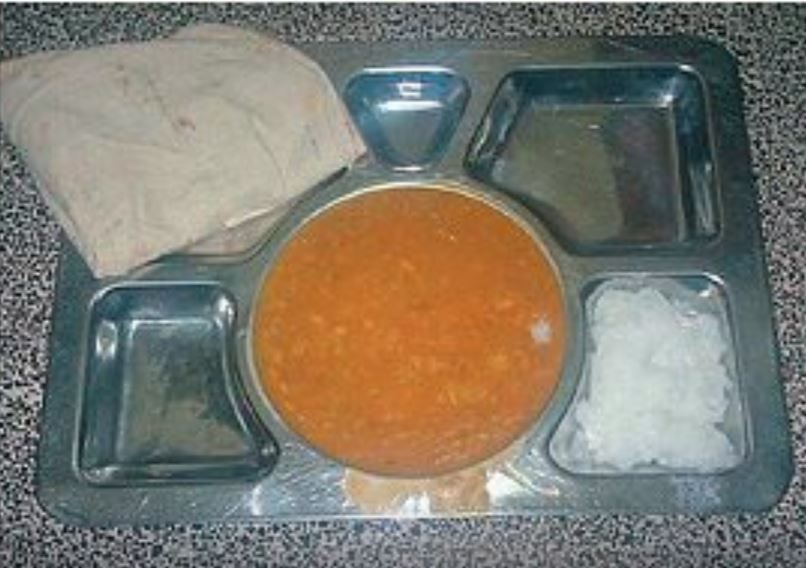 One of the meals he was served inside the prison