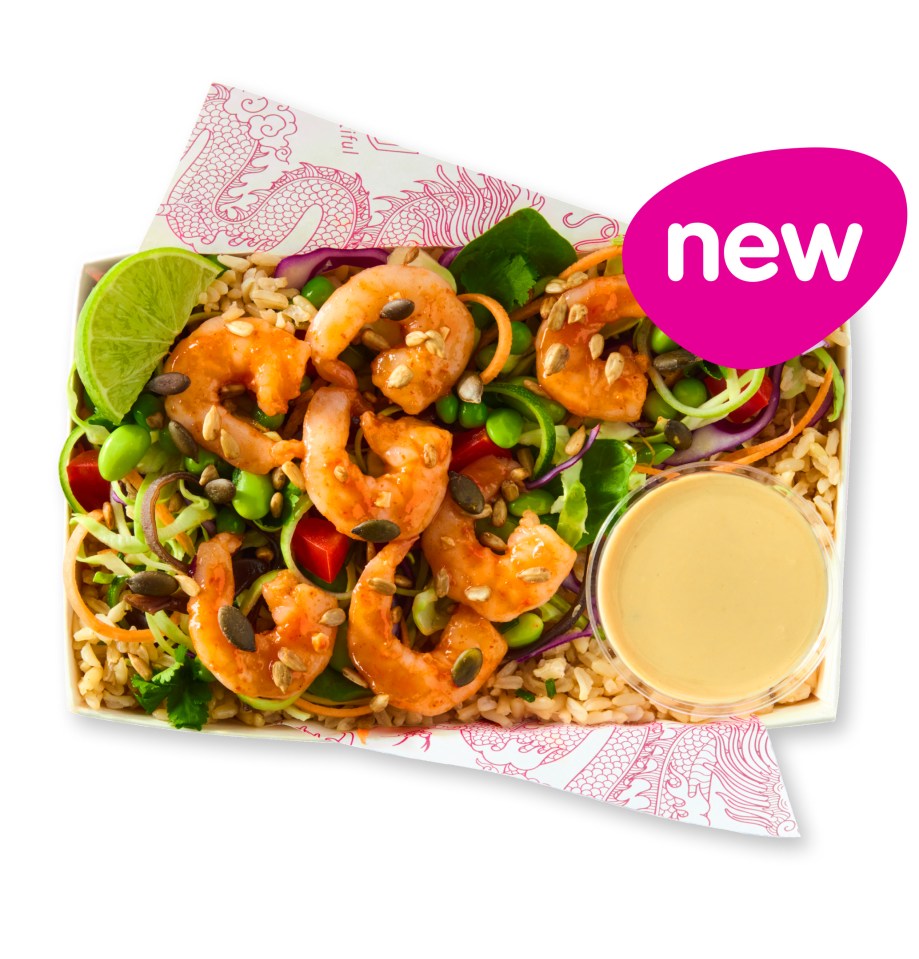 Itsu's King Prawn Rice Box salad is a filling option thanks to wholegrain brown rice, veggies, prawns and seeds