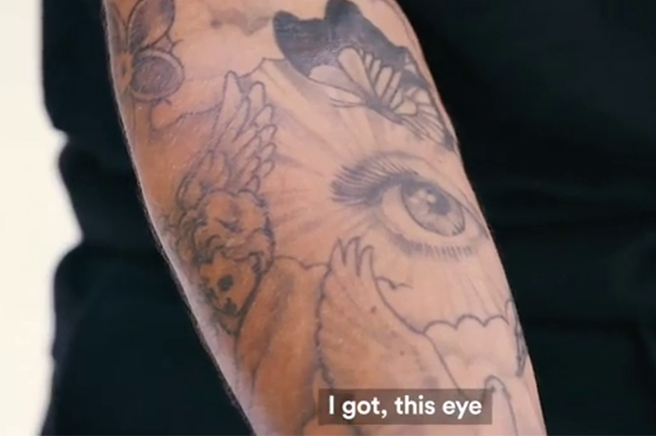 The defender explained the meaning behind his eye tattoo