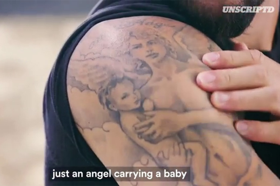 Walker paid tribute to his niece with an angel tattoo on his shoulder