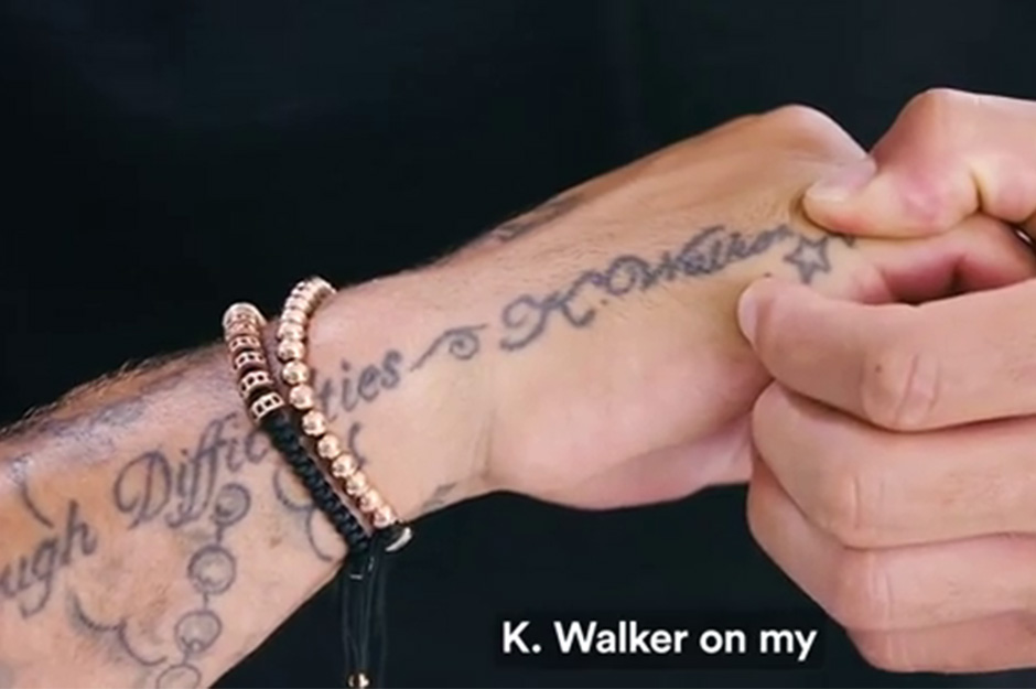 Walker's first tattoo was his name and a star on his arm