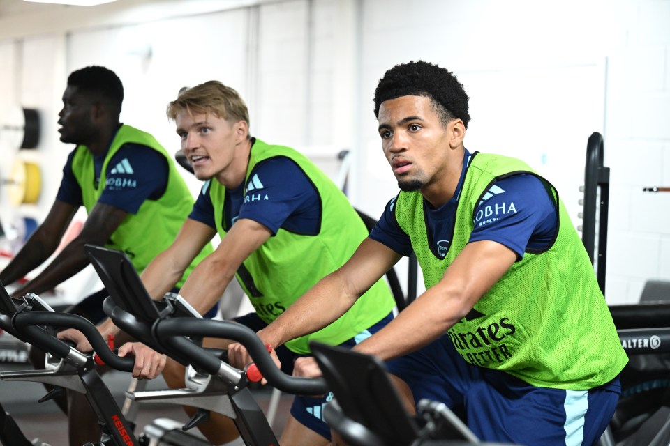 Thomas Partey, Martin Odegaard and Ethan Nwaneri hit the bikes