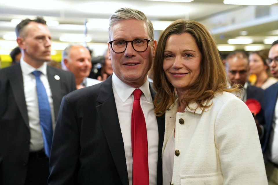 Sir Keir Starmer and wife Victoria at his election count