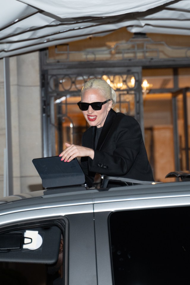 Lady Gaga popped out of the sunroof of her car in Paris to play a snippet of a song which will be on her upcoming seventh album