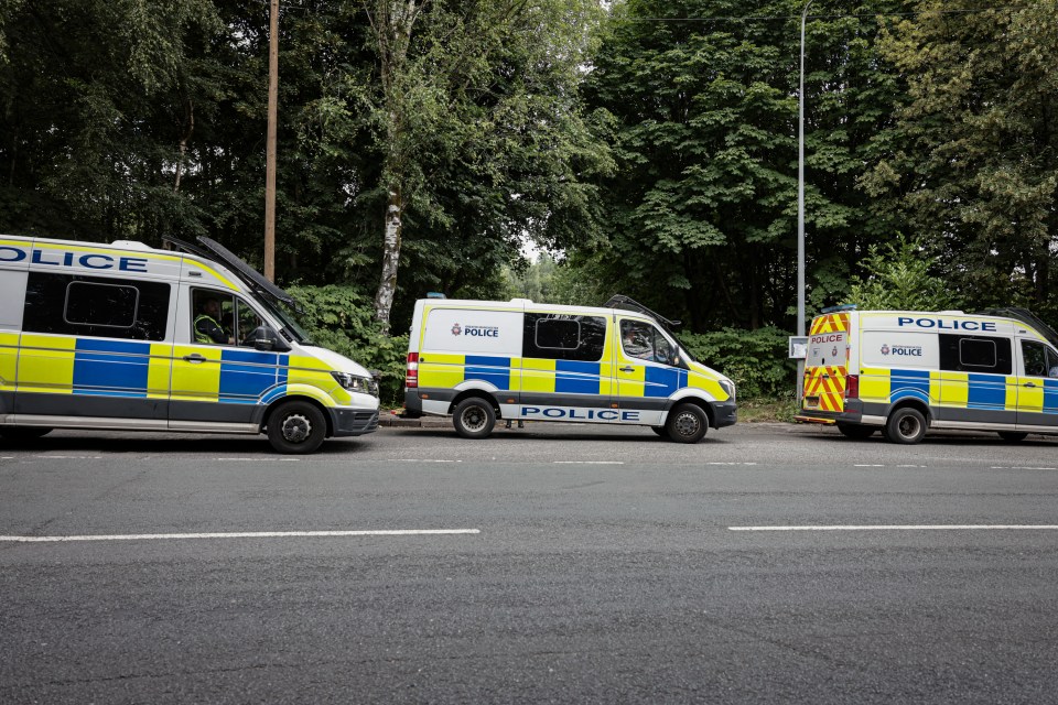 The caravan park was shut down by council officials, with police officers in support