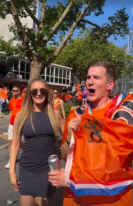 Laura Woods shared a video of her mingling with the Netherlands fans before the semi-final