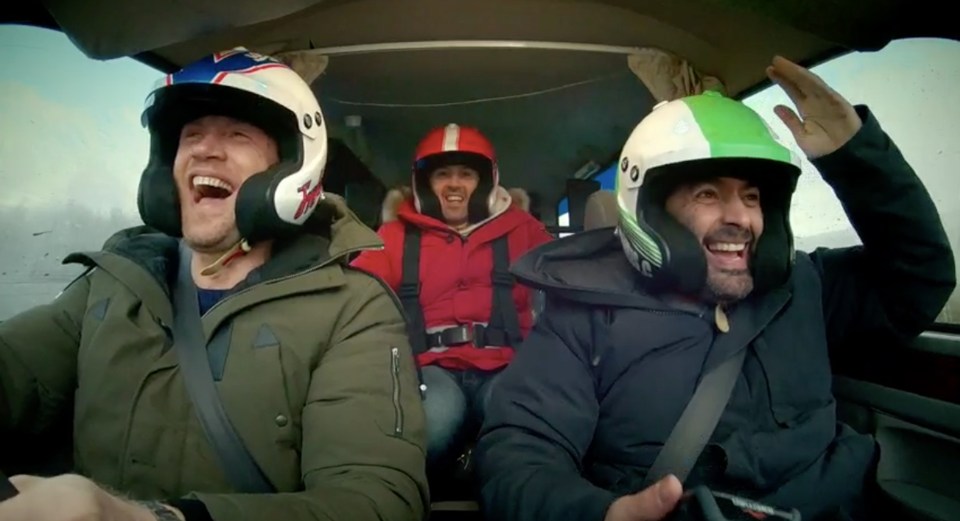 Freddie filming during his early days on Top Gear with Paddy McGuinness and Chris Harris