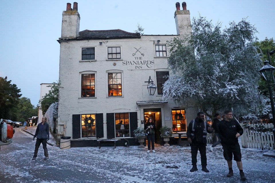 Filming took place at the iconic 16th century Spaniards Inn pub in Hampstead