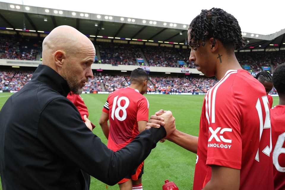 Erik ten Hag handed Leny Yoro his first Man Utd start in Saturday's friendly against Rangers