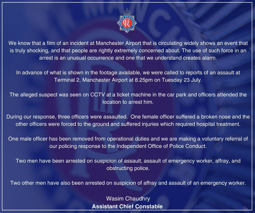 The full statement from Manchester police