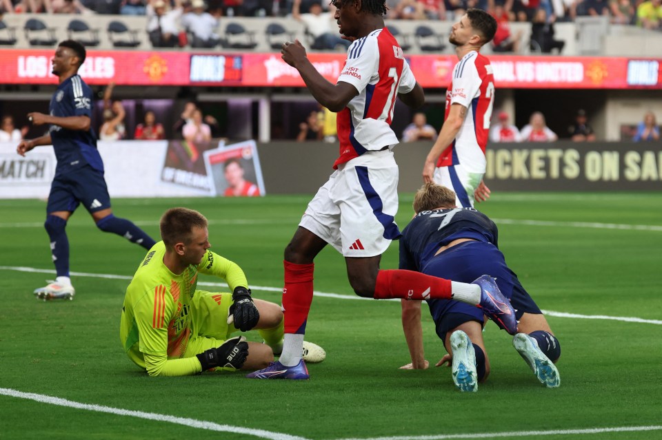 Rasmus Hojlund had given United an early lead against the Gunners