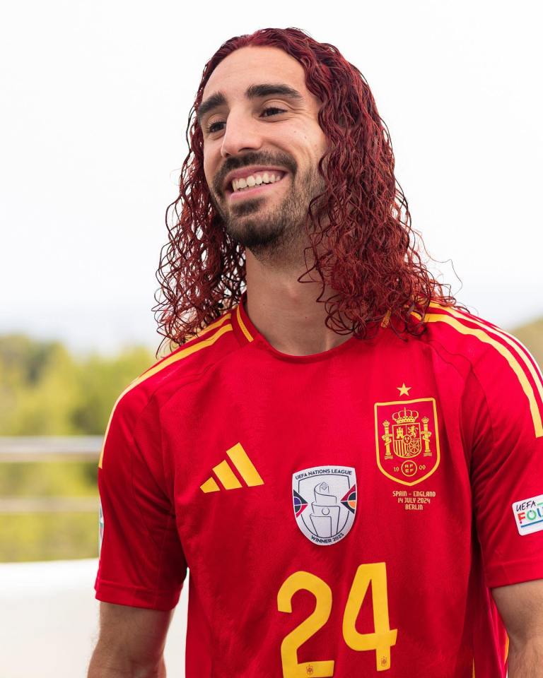 Marc Cucurella has fulfilled his promise by dying his hair red after Spain's Euros win