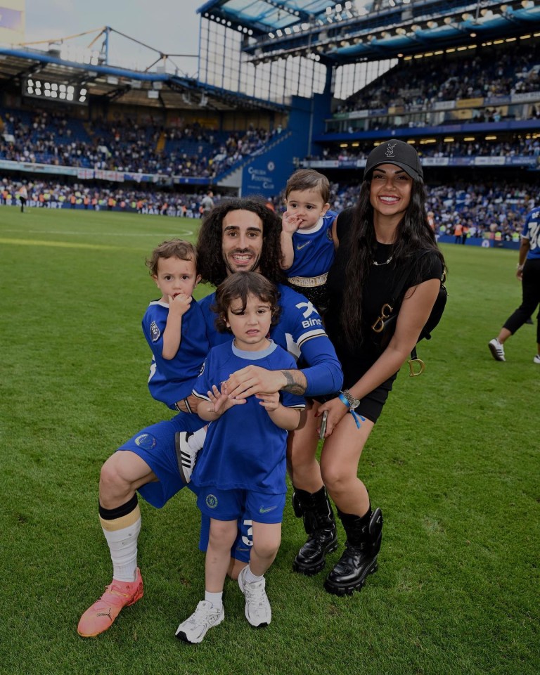 She and the children support Mark Cucurella at his games