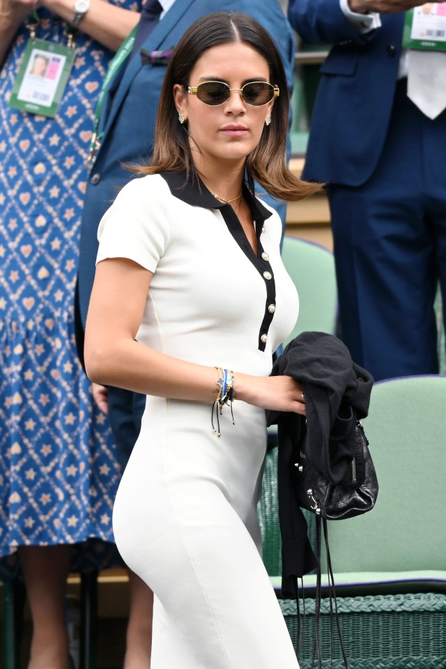 Maria joined her Man City boss dad on Centre Court