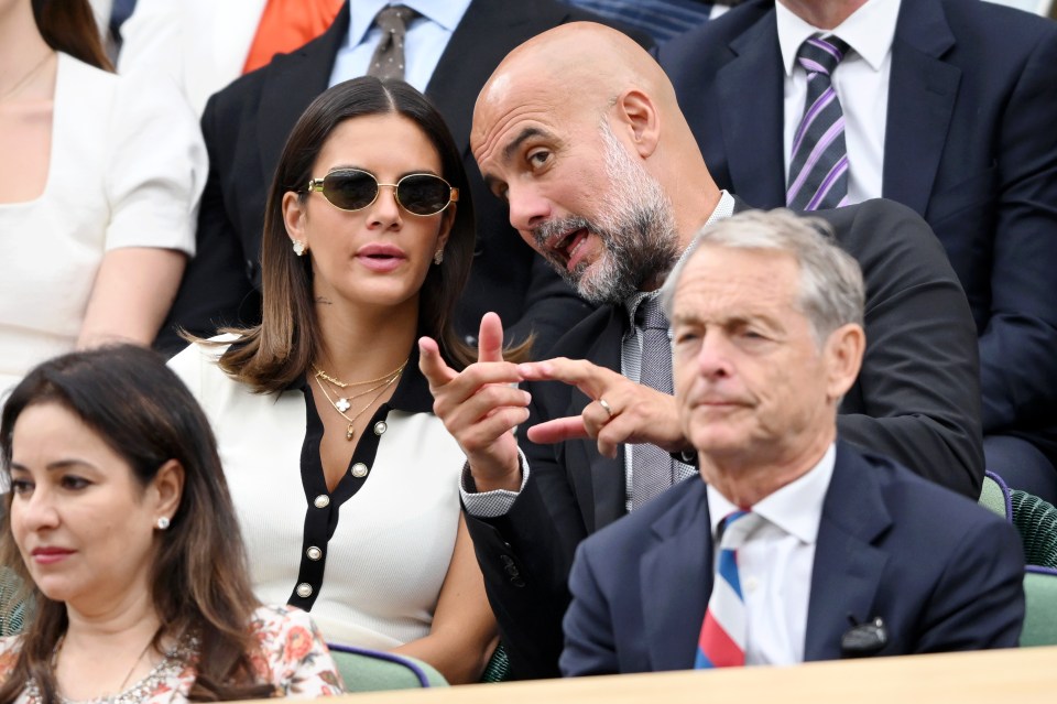 Pep Guardiola was spotted in animated conversation with daughter Maria