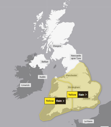 The Met Office has extended its weather warnings for today