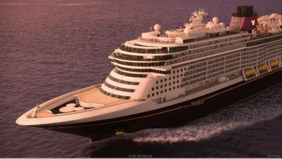 an artist rendering of a disney cruise ship