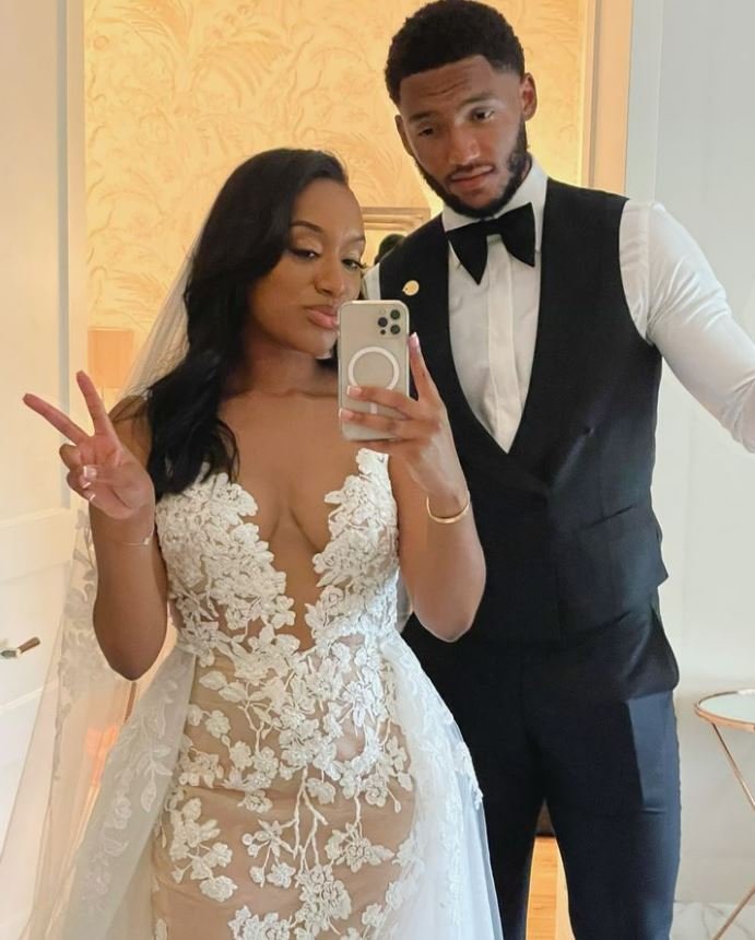 The two were wed after the Liverpool defender proposed on her 22nd birthday