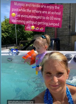 Sue even gets to have a relaxing swim