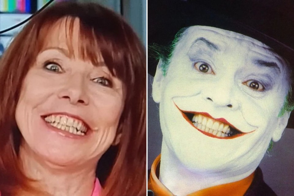 Sky News anchor Kay Burley and The Joker