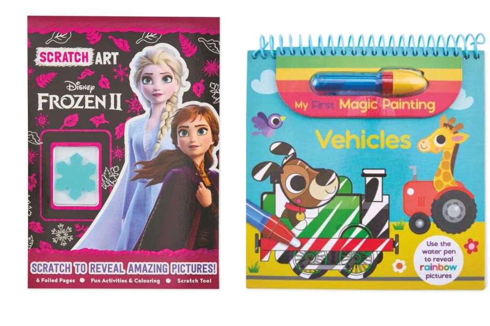 Scratch Art Book (left) and Interactive Magic Painting Book (right)