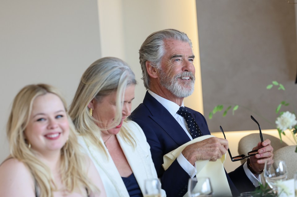 Pierce Brosnan enjoyed a special lunch before play got underway