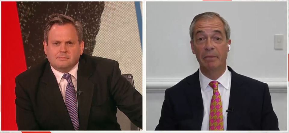 Farage chats to Harry Cole via video link for Never Mind The Ballots